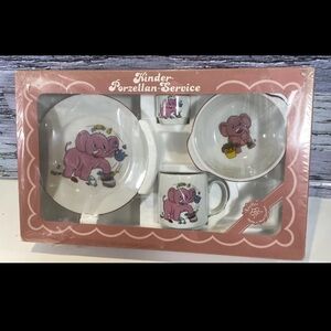 Kinder Porzellan Service 4 Pieces Serving Set Elephant Reutter Porcelaine
